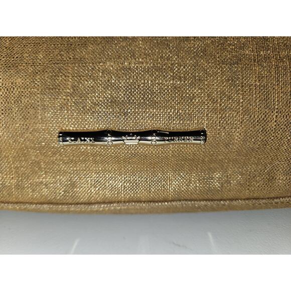 Elaine Turner Washed Leather Copper Linen Clutch Handbag 13x9 *Read $228 - Picture 2 of 11